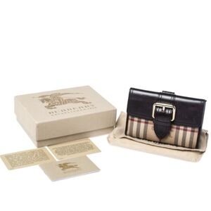 Authentic Burberry Haymarket Small Bi Fold Wallet